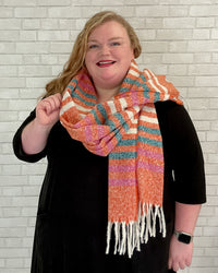 Multi-Colored Striped Scarf