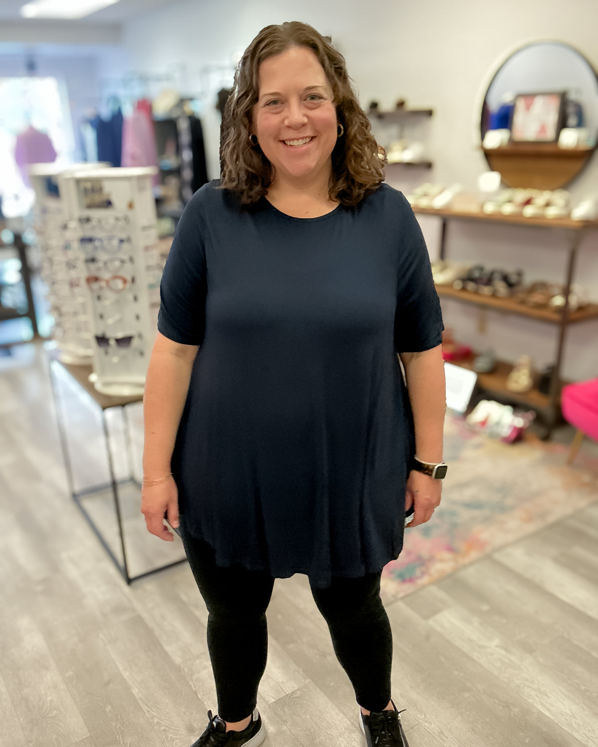 Short Sleeve Swing Tunic | Navy