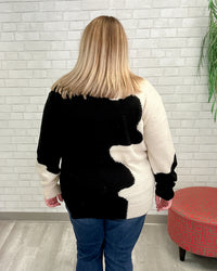 Black & Cream Squiggle Sweater