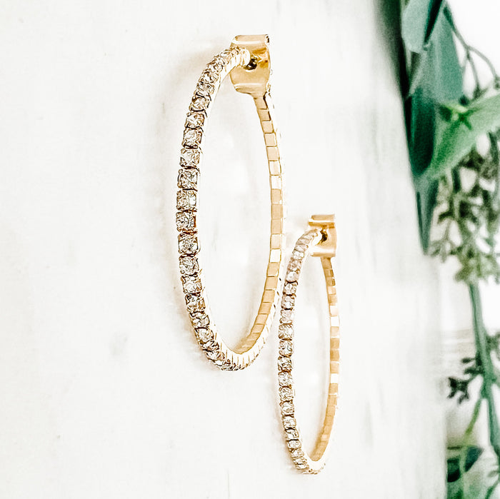 Crystal Wire Hoop Earrings