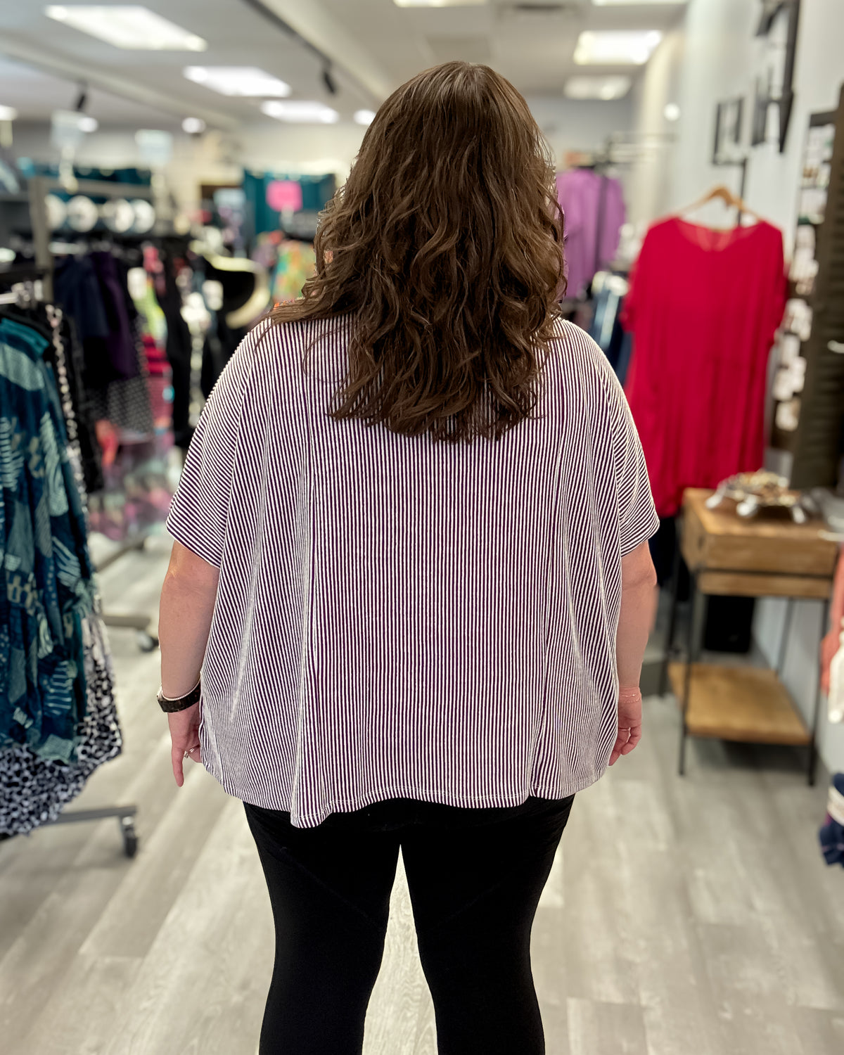 Corded Rib Oversized Top | Eggplant
