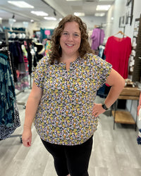 Short Sleeve Lizzy Top | Navy Multi