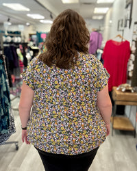 Short Sleeve Lizzy Top | Navy Multi