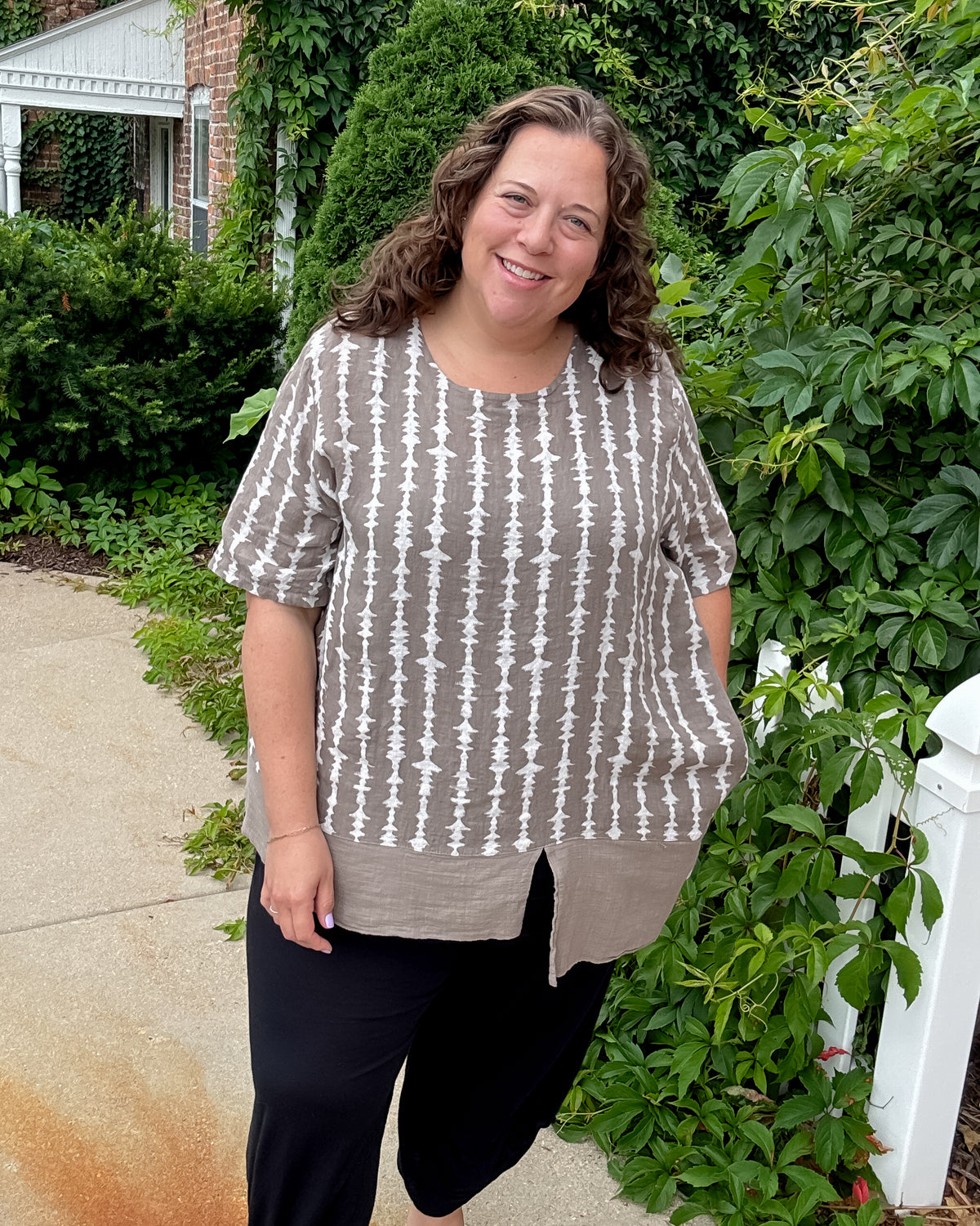 Print Top | Khaki