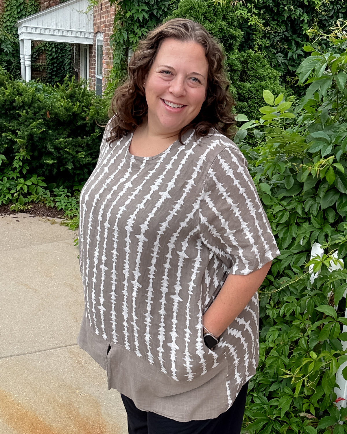 Print Top | Khaki