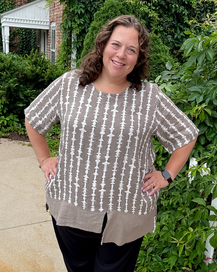 Print Top | Khaki