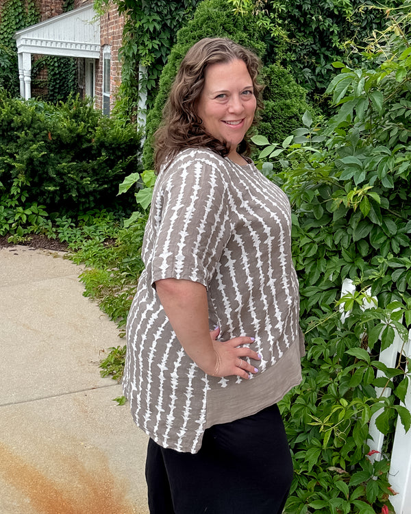 Print Top | Khaki