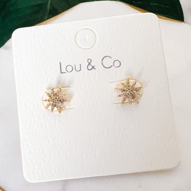 CZ Starburst Stud Earrings