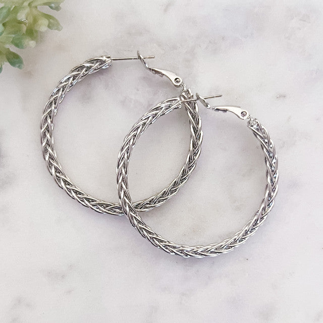 1.5" Braided Hoop Earrings