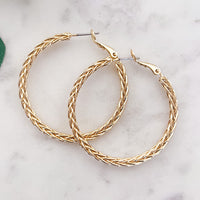 1.5" Braided Hoop Earrings