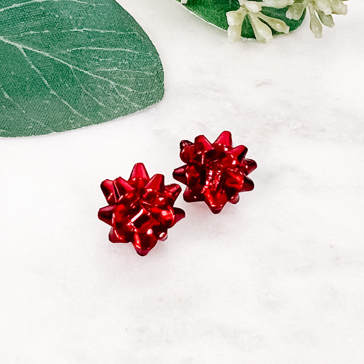 Christmas Bow Stud Earrings