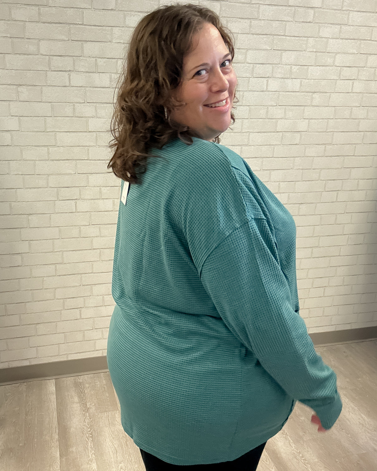 Thermal Knit Cardigan | Jewel Green