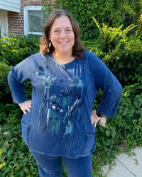 Sierra Cotton Slub Patch Pocket Top | Denim