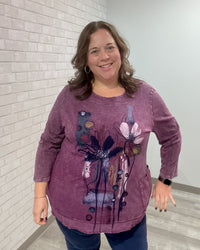 Lillian Cotton Slub Tunic Top | Plum