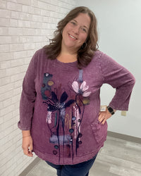 Lillian Cotton Slub Tunic Top | Plum