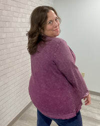 Lillian Cotton Slub Tunic Top | Plum