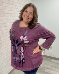Lillian Cotton Slub Tunic Top | Plum