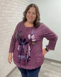 Lillian Cotton Slub Tunic Top | Plum