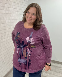 Lillian Cotton Slub Tunic Top | Plum