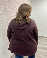 Cascading Thermal Hooded Cardigan | Wine