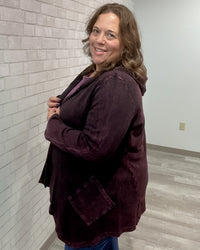 Cascading Thermal Hooded Cardigan | Wine