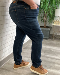 Hi-Rise Relaxed Fit Dark Wash Jeans