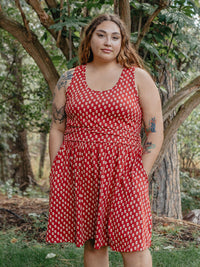 Asheville Dress | Micro Floral Red