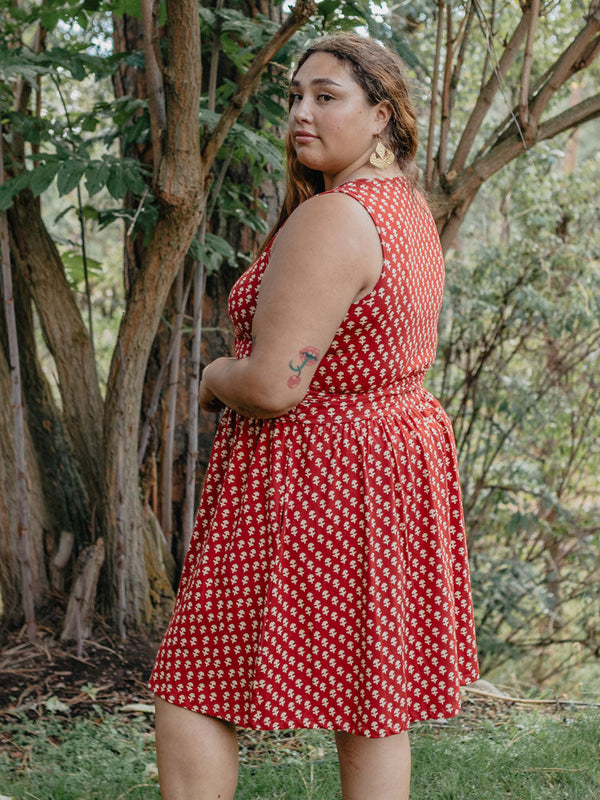 Asheville Dress | Micro Floral Red