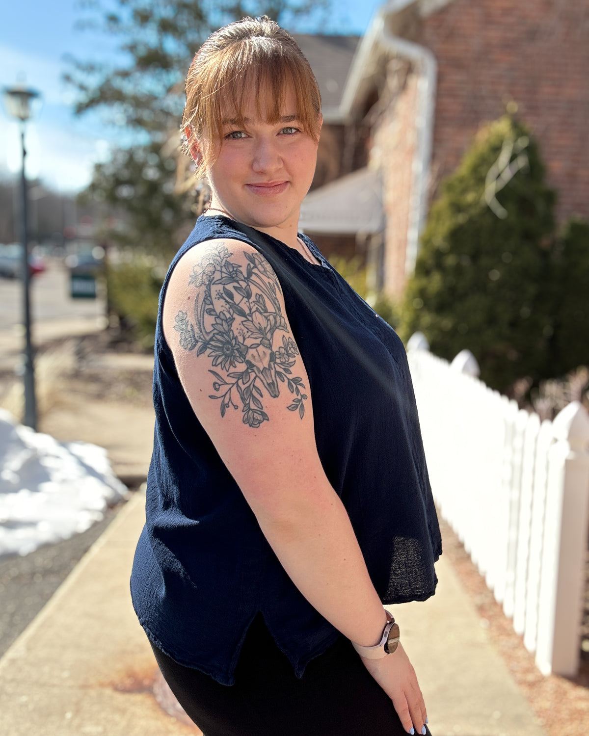 Henri Cotton Gauze Tank | Sapphire