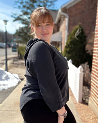 Hoodie Cotton Gauze Top | Coal