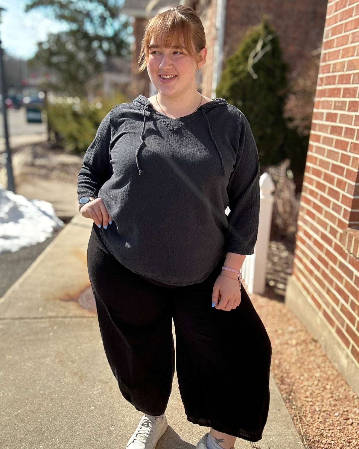 Savannah Cotton Gauze Pants | Black