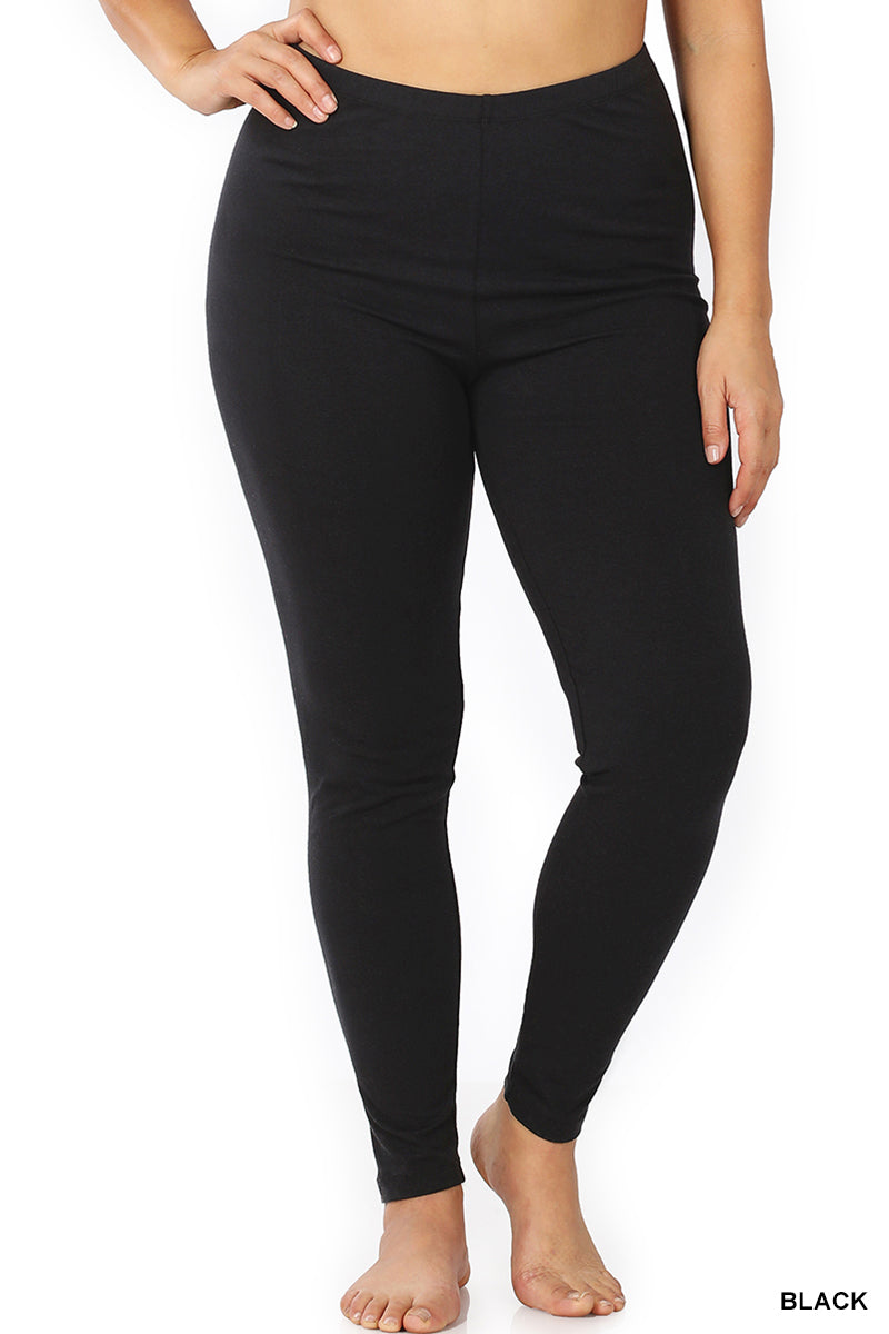 Premium Cotton Leggings | Black