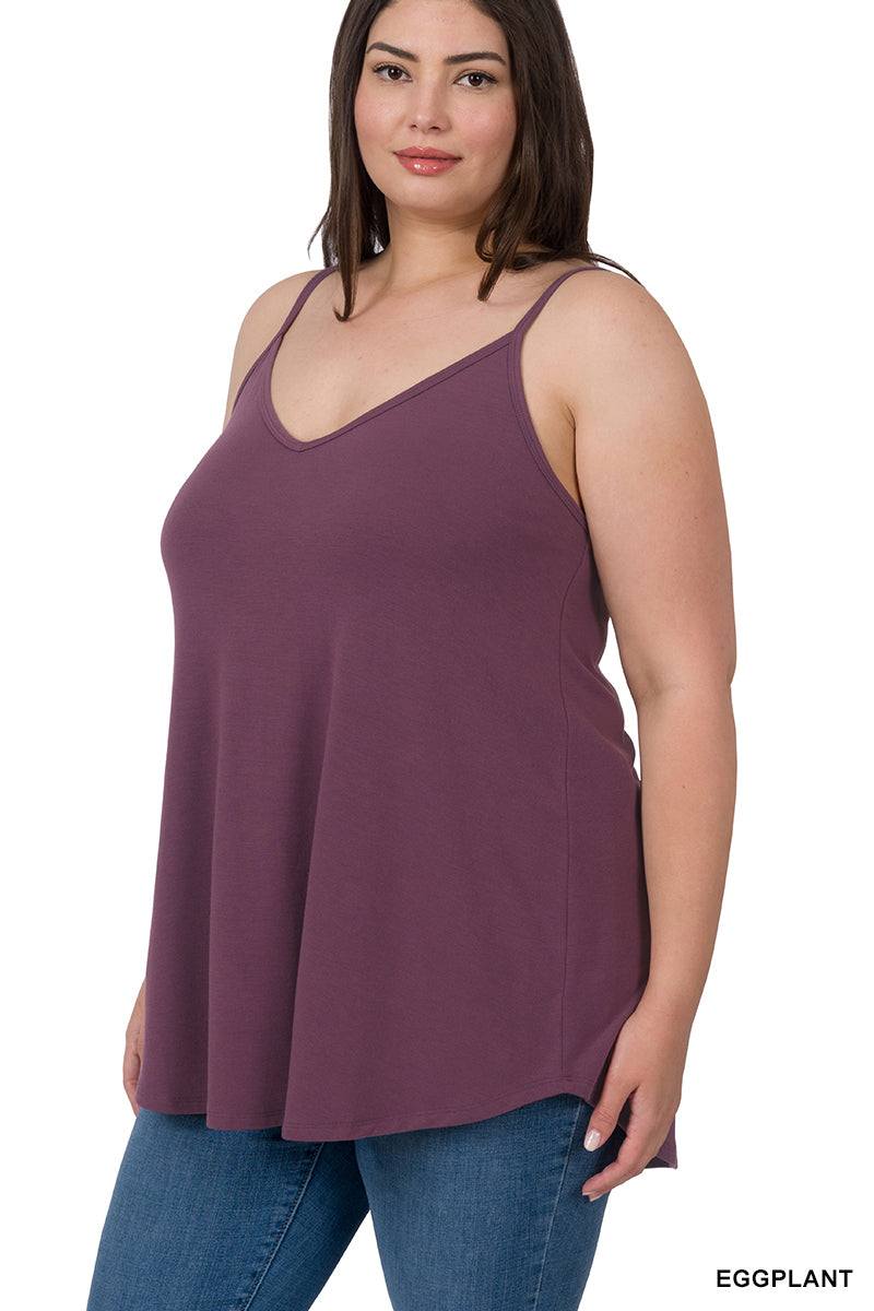 Reversible Spaghetti Cami | Eggplant