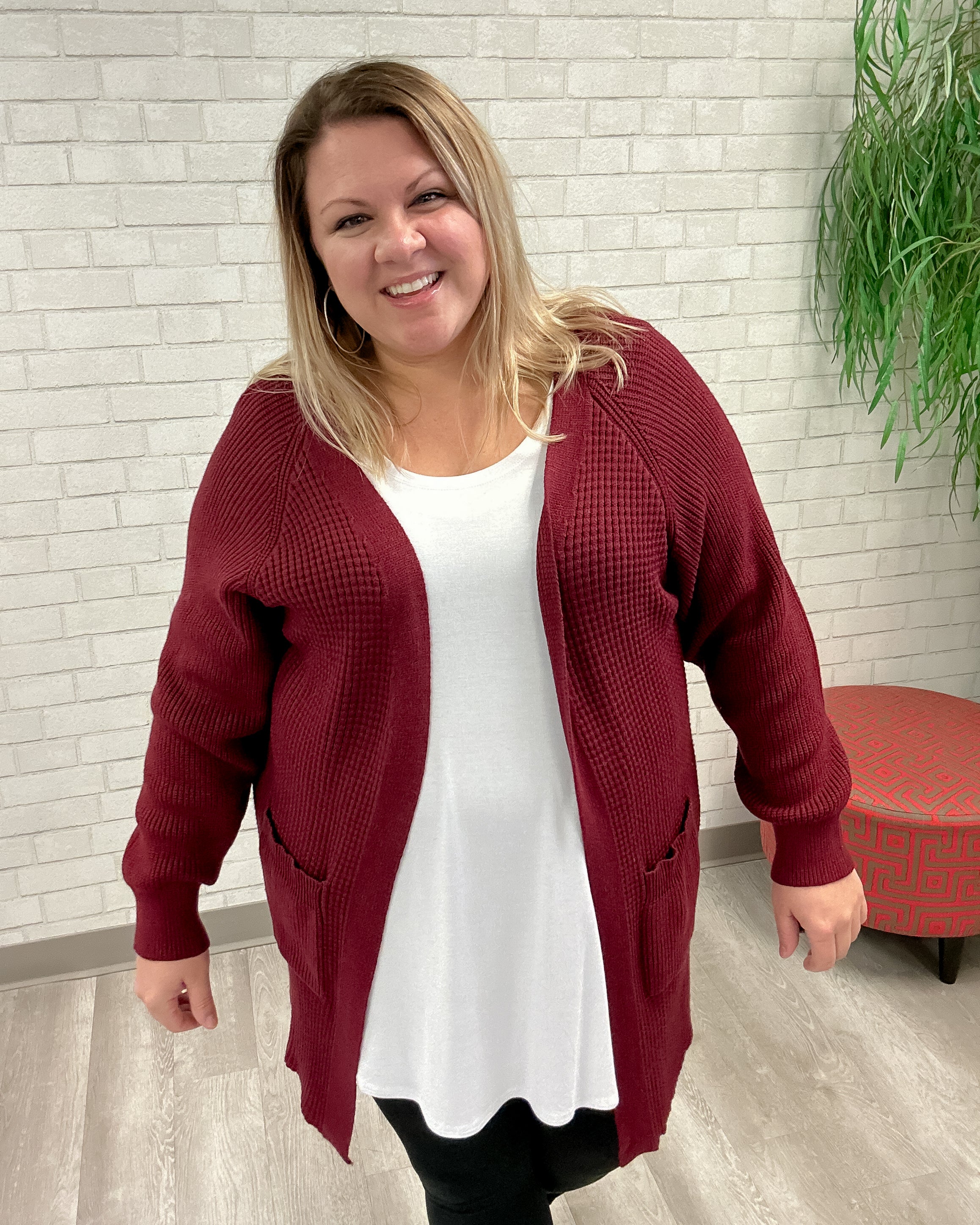 Wine hotsell red cardigan