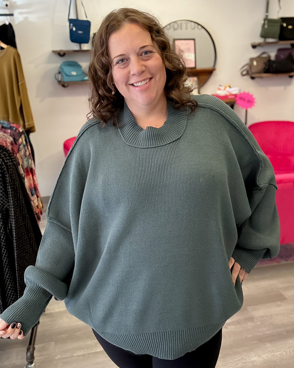 Side Slit Oversized Sweater | Ash Jade