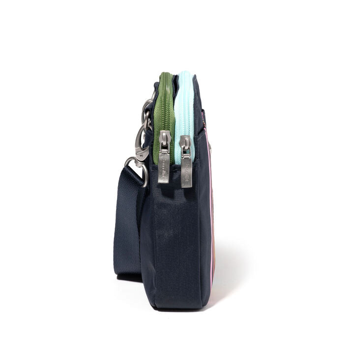 Modern Take Two RFID Crossbody | Navy Rainbow