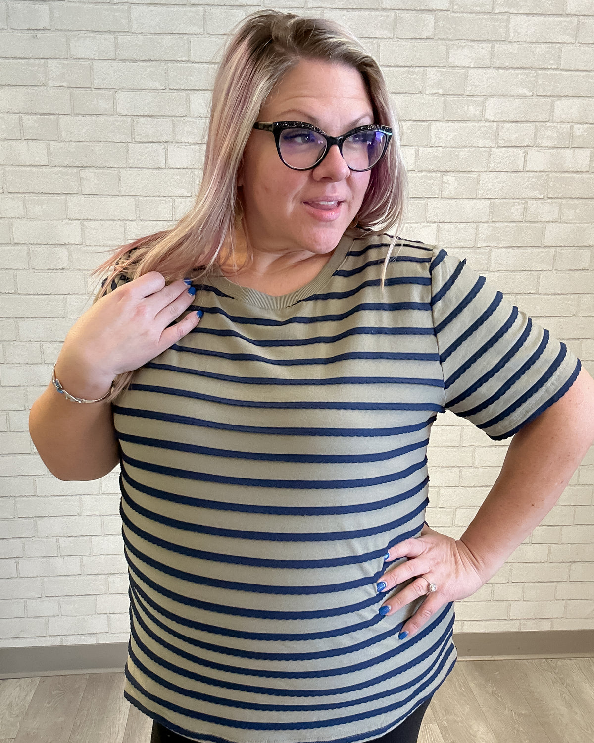 Two-Tone Stripe Tee