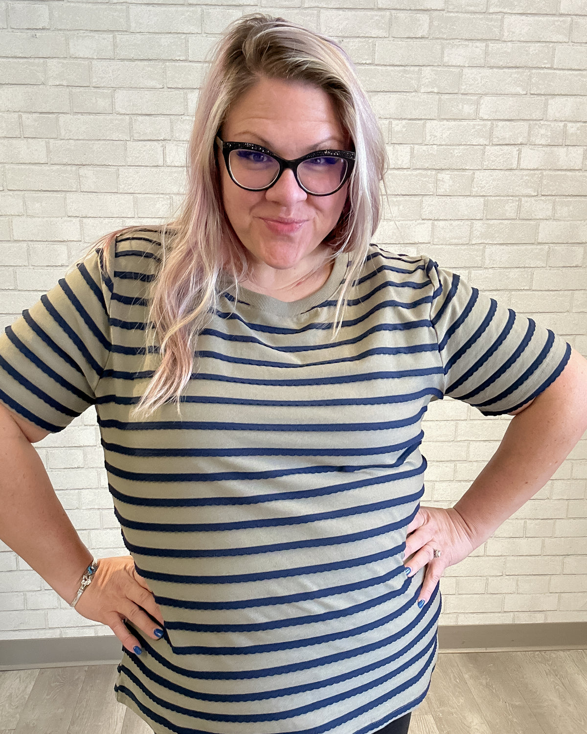 Two-Tone Stripe Tee