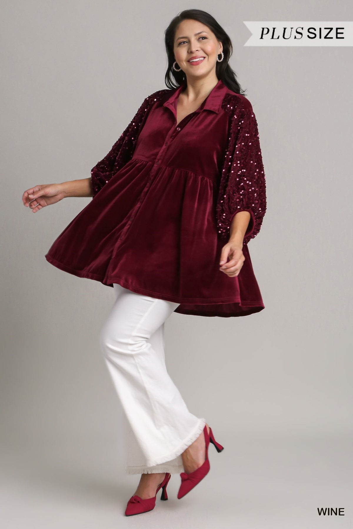 Wine Wonderland Velvet & Sequin Tunic