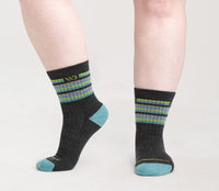 Women's Multi Stripe Cushioned Micro Crew Socks