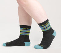 Women's Multi Stripe Cushioned Micro Crew Socks