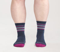 Women's Multi Stripe Cushioned Micro Crew Socks