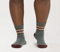 Women's Multi Stripe Cushioned Micro Crew Socks