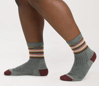 Women's Multi Stripe Cushioned Micro Crew Socks