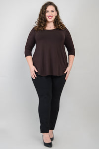 Jazz 3/4 Sleeve Bamboo Top | Coffee