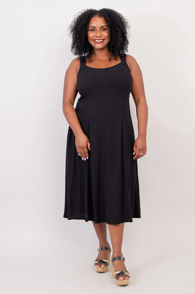 Shauna Bamboo Linen Dress | Black