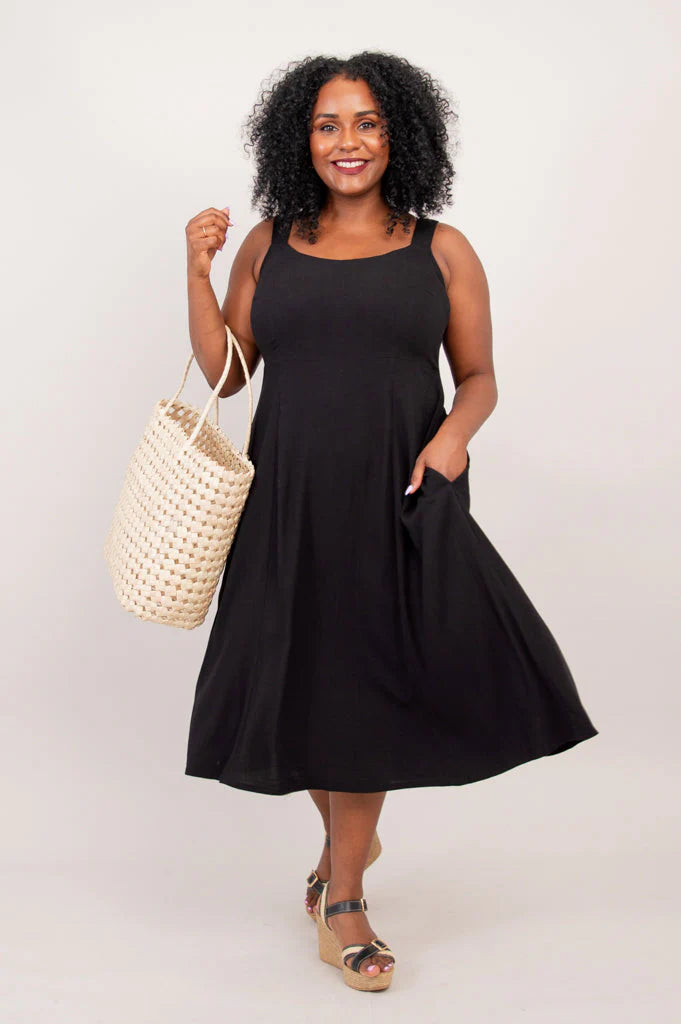 Shauna Bamboo Linen Dress | Black