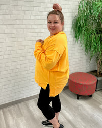 French Terry Exposed Seam Sweatshirt | Yellow Gold