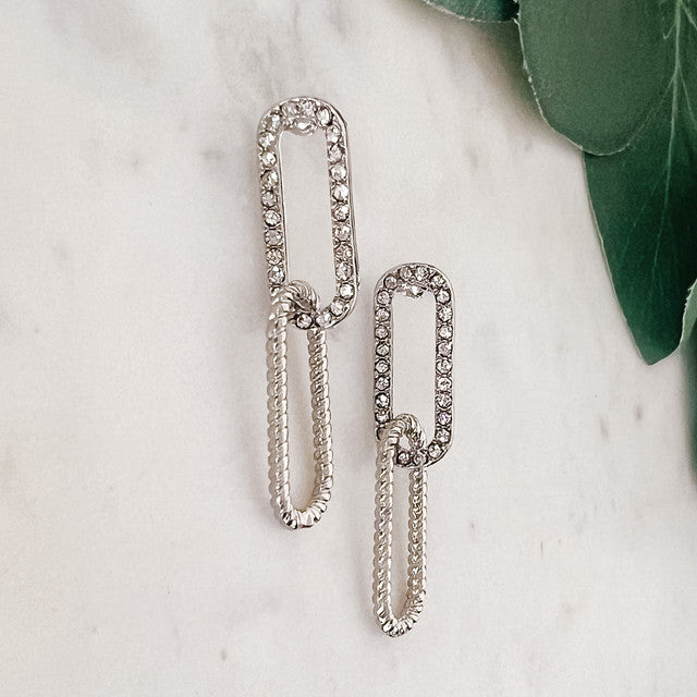 Pave Rope Link Earrings