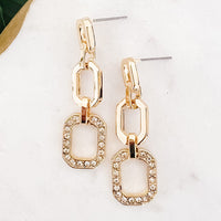 Pave Link Dangle Earrings